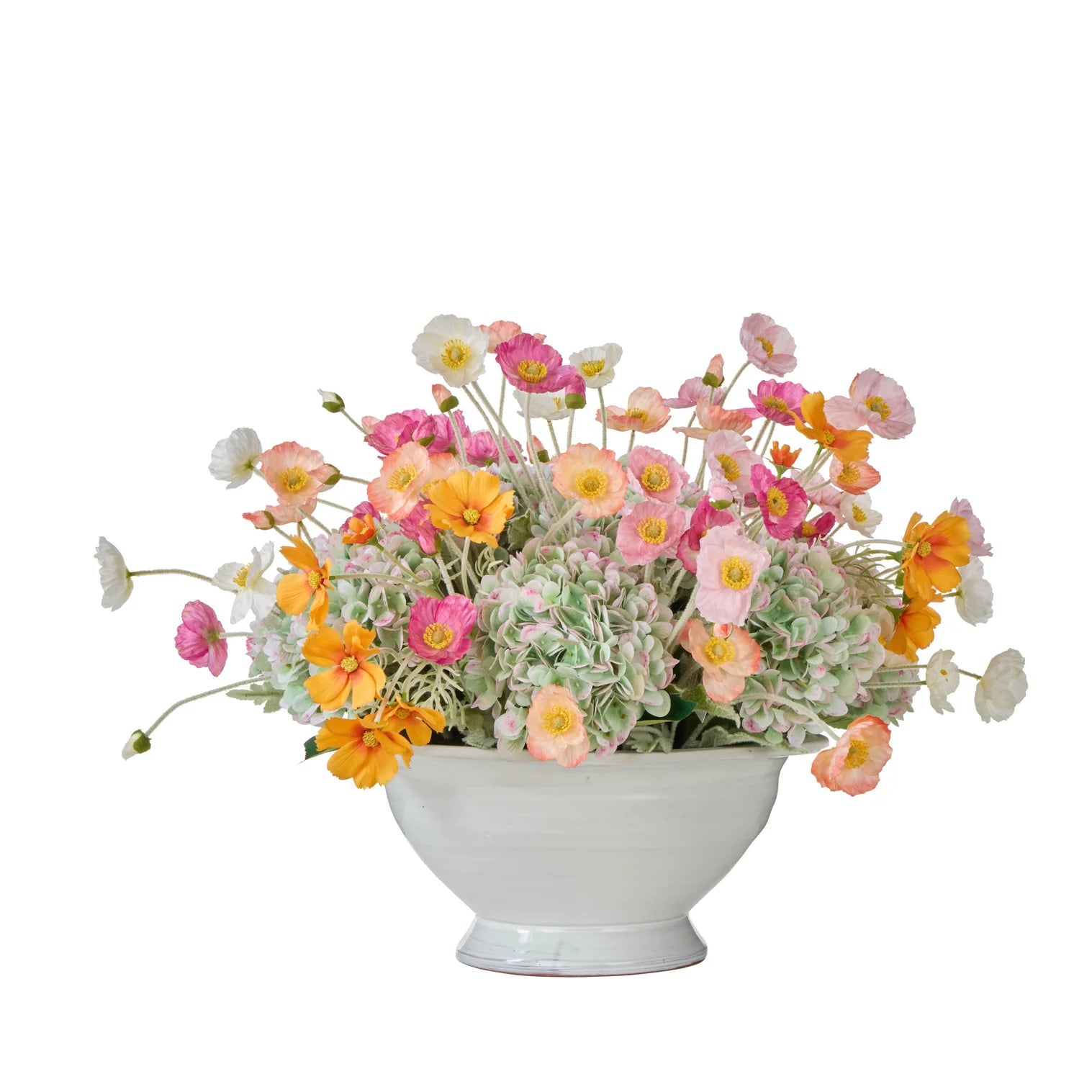 Rogue Home Poppy Hydrangea Mix Miller Bowl Multi Coloured