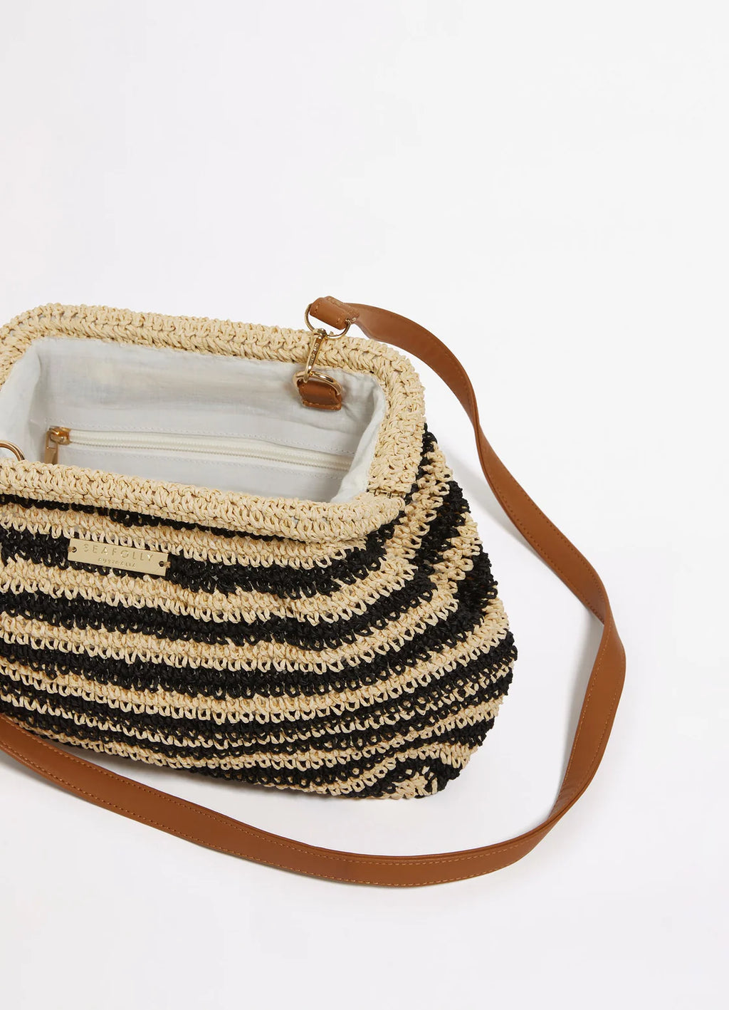 Seafolly Raffia Stripe Pouch Bag