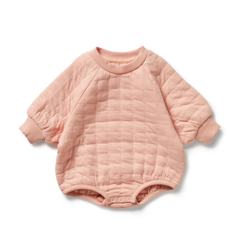 Wilson & Frenchy Pretty Pink Organic Quilted Bodysuit