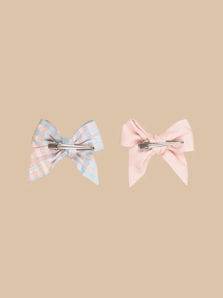 Huxbaby Rainbow Check 2pk Hair Bow