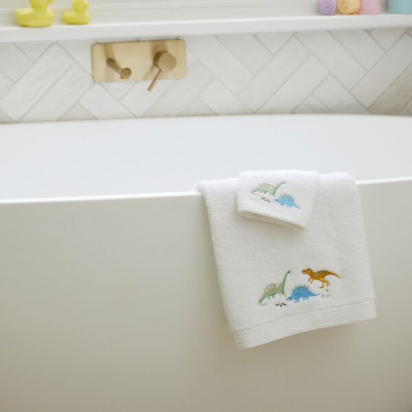 Jiggle & Giggle Dallying Dino Bath Towel & Face Washer in Organza Bag
