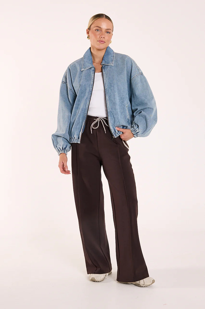 Feather & Noise Harrier Denim Bomber Washed Blue