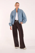 Feather & Noise Harrier Denim Bomber Washed Blue