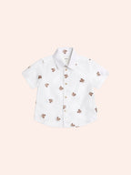 Huxbaby Shortsleeve Huxbear Button Up Crisp White