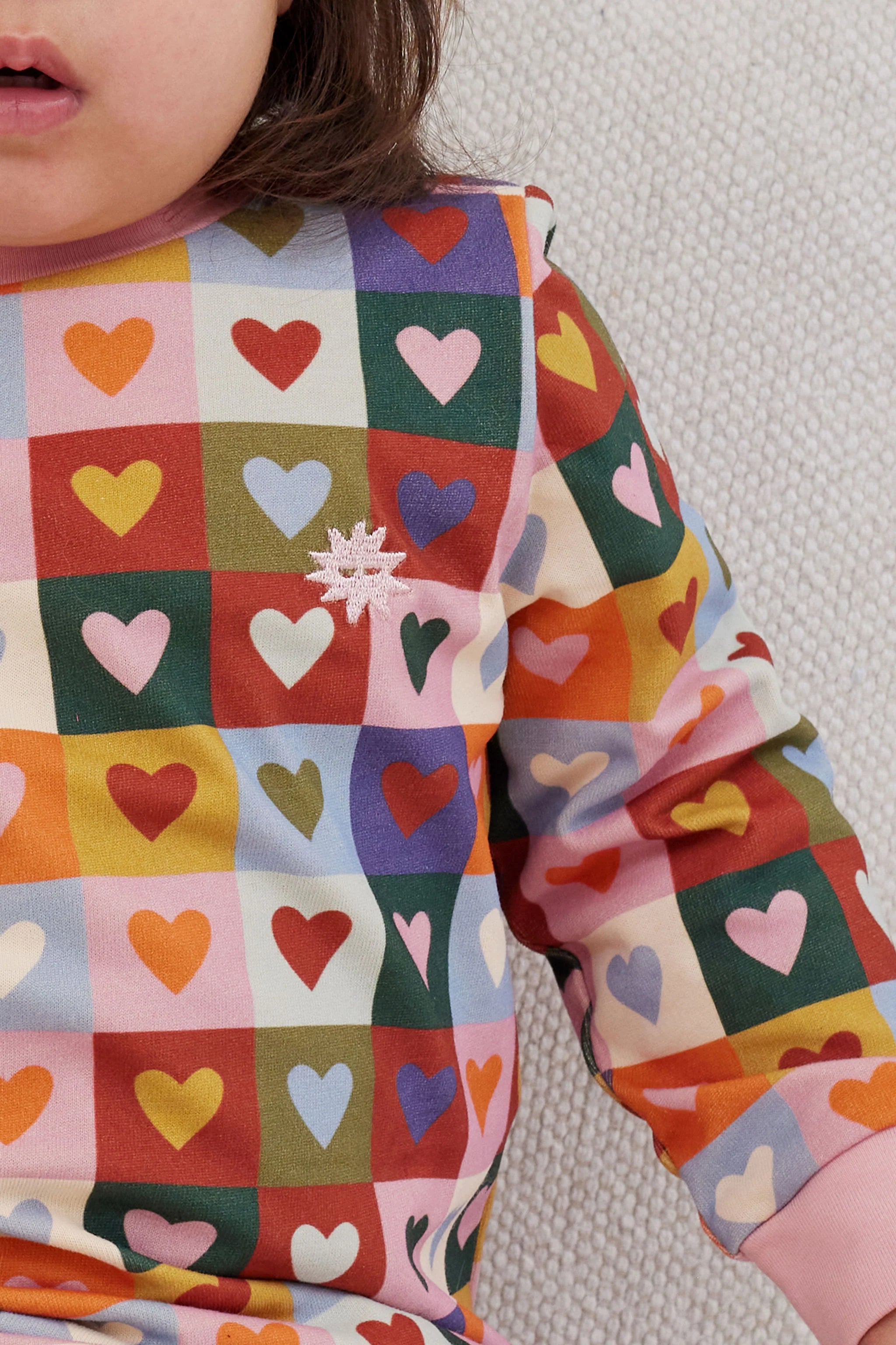 Kapow Kids Heart Checkerboard Drop Waist Dress