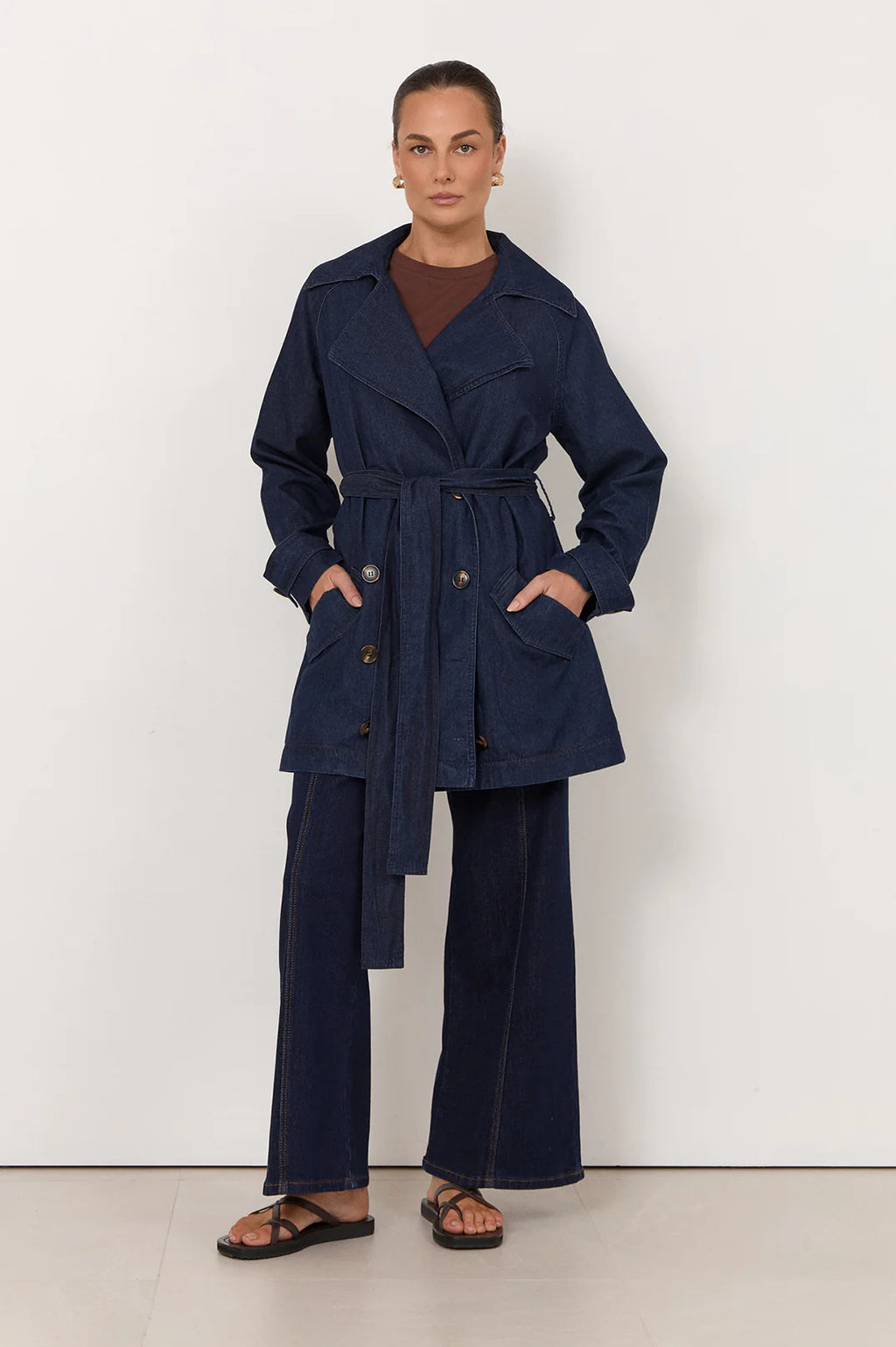 Adorne Paris Lightweight Denim Short Trench