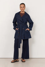 Adorne Paris Lightweight Denim Short Trench