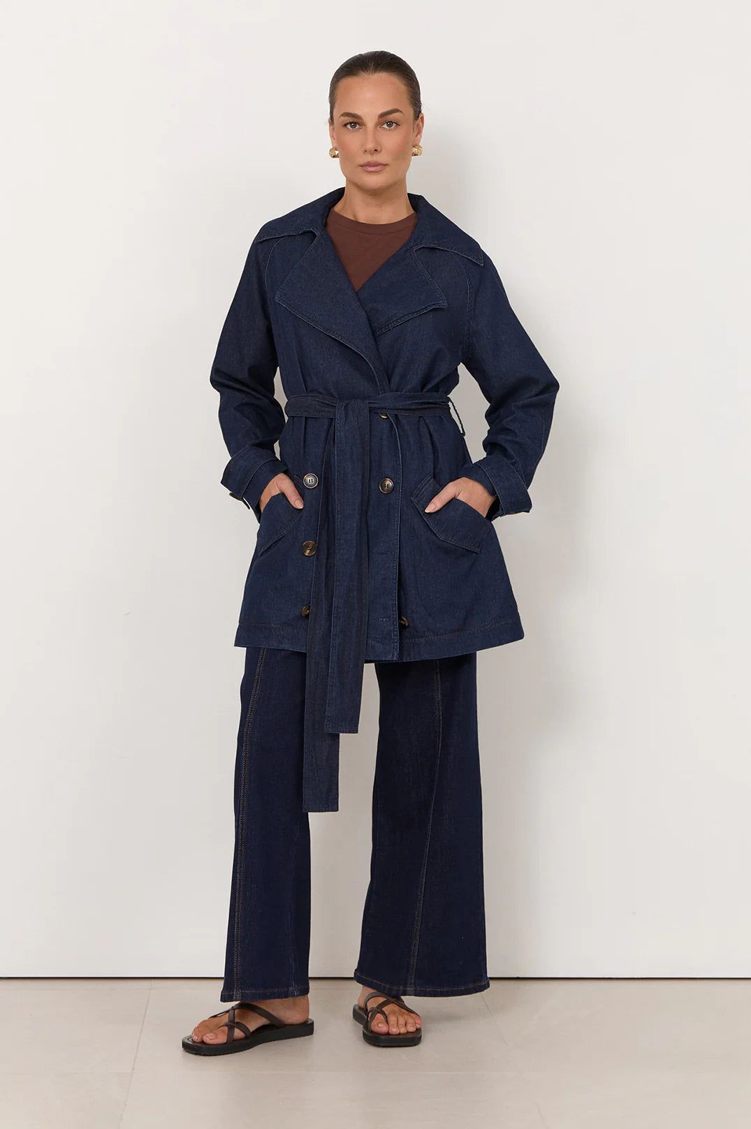 Adorne Paris Lightweight Denim Short Trench