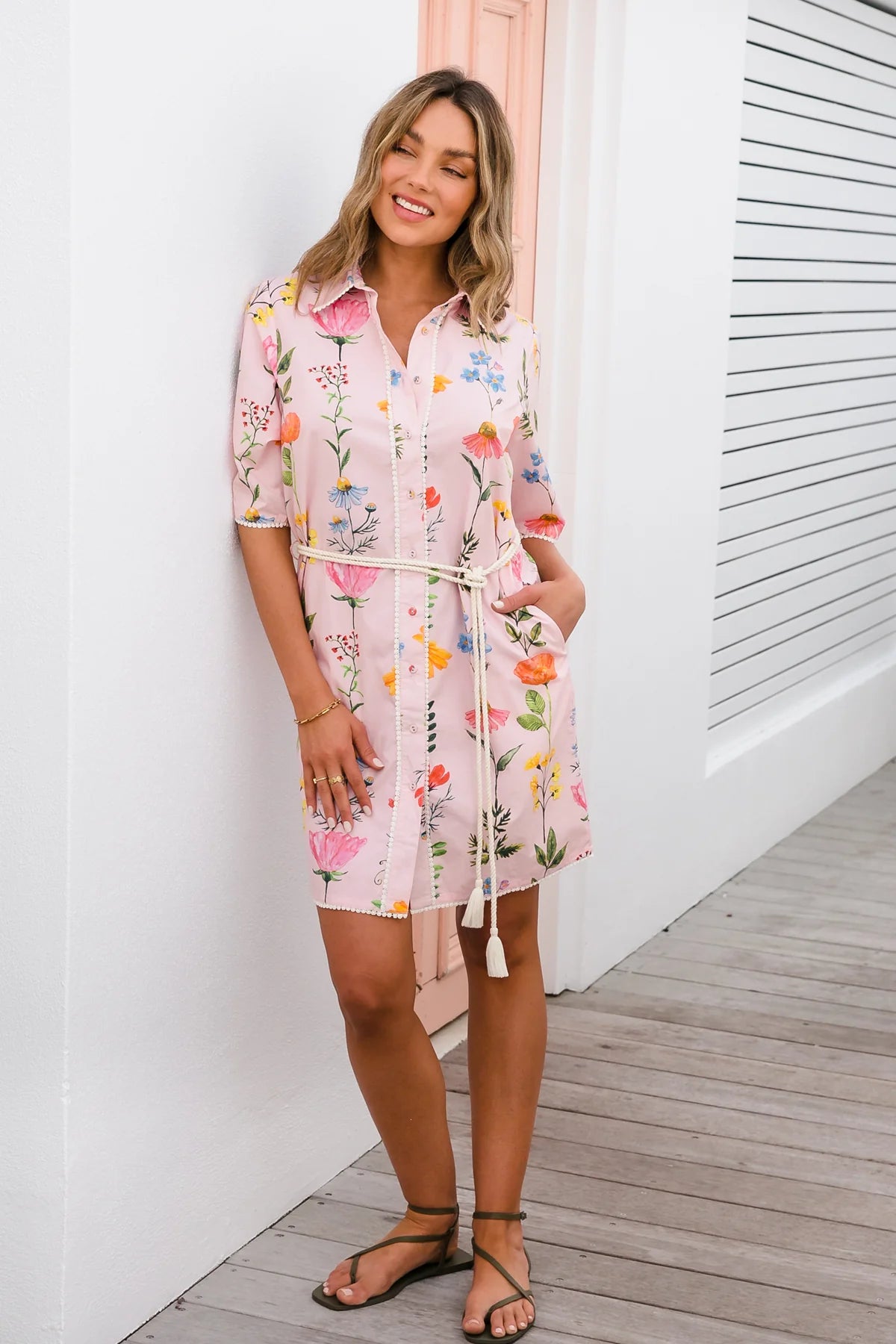 Cactus Rose - Shirt Dress Floral Print