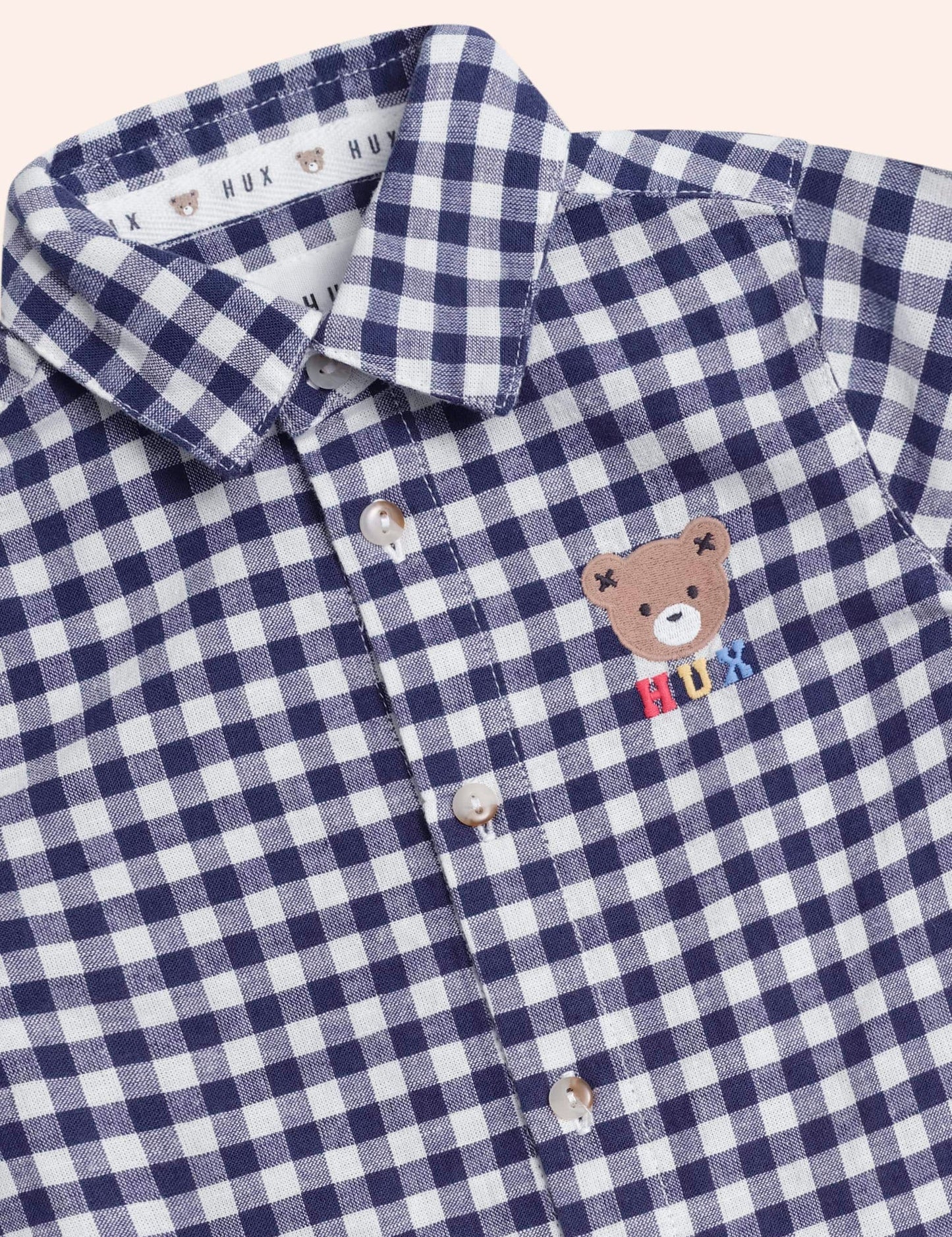 Huxbaby Huxbear Button Up Blue Check