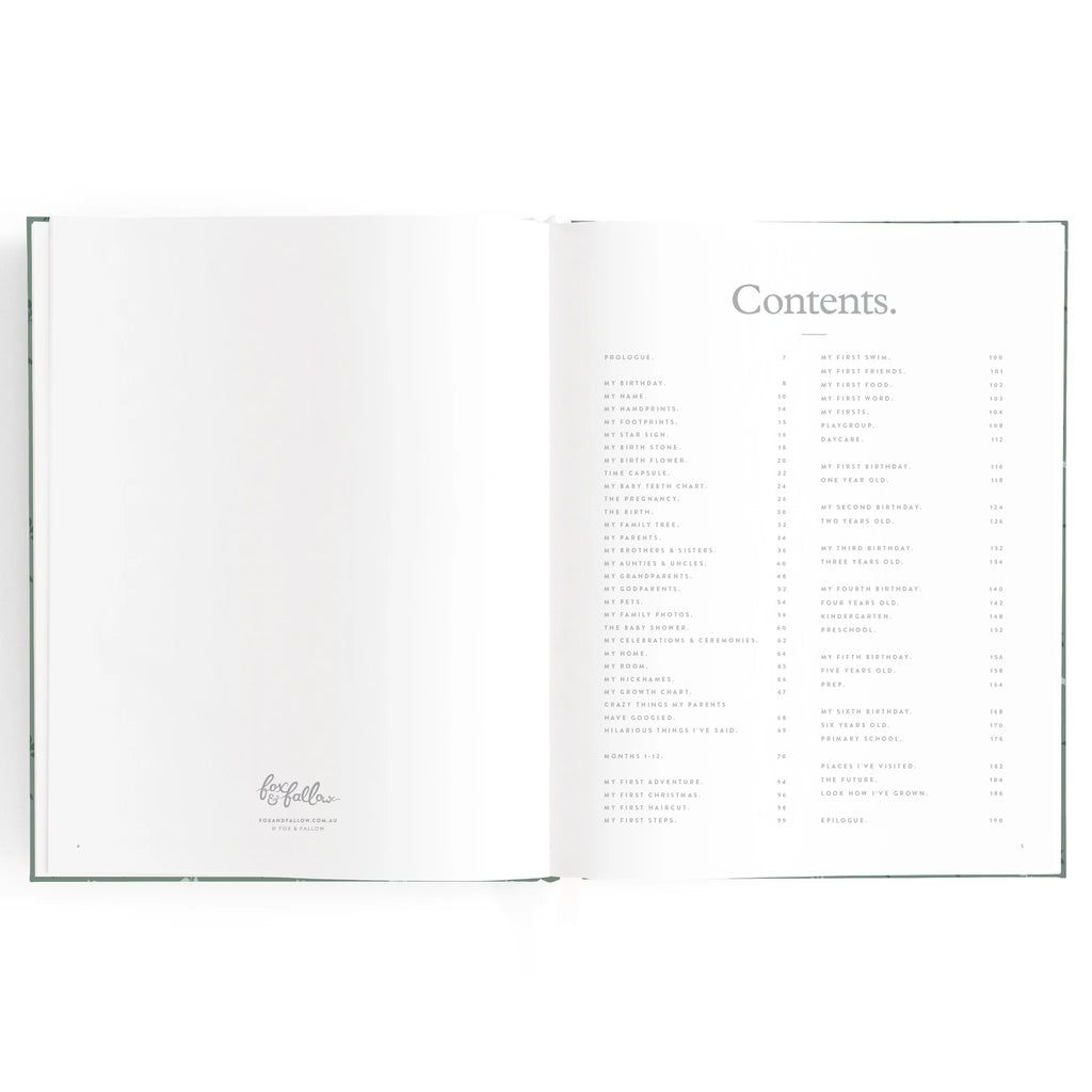 Fox & Fallow Boxed Baby Book Pine