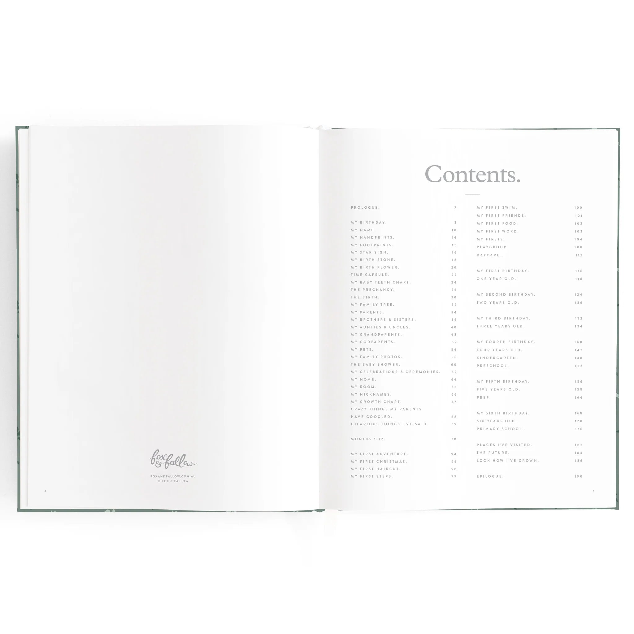 Fox & Fallow Boxed Baby Book Pine