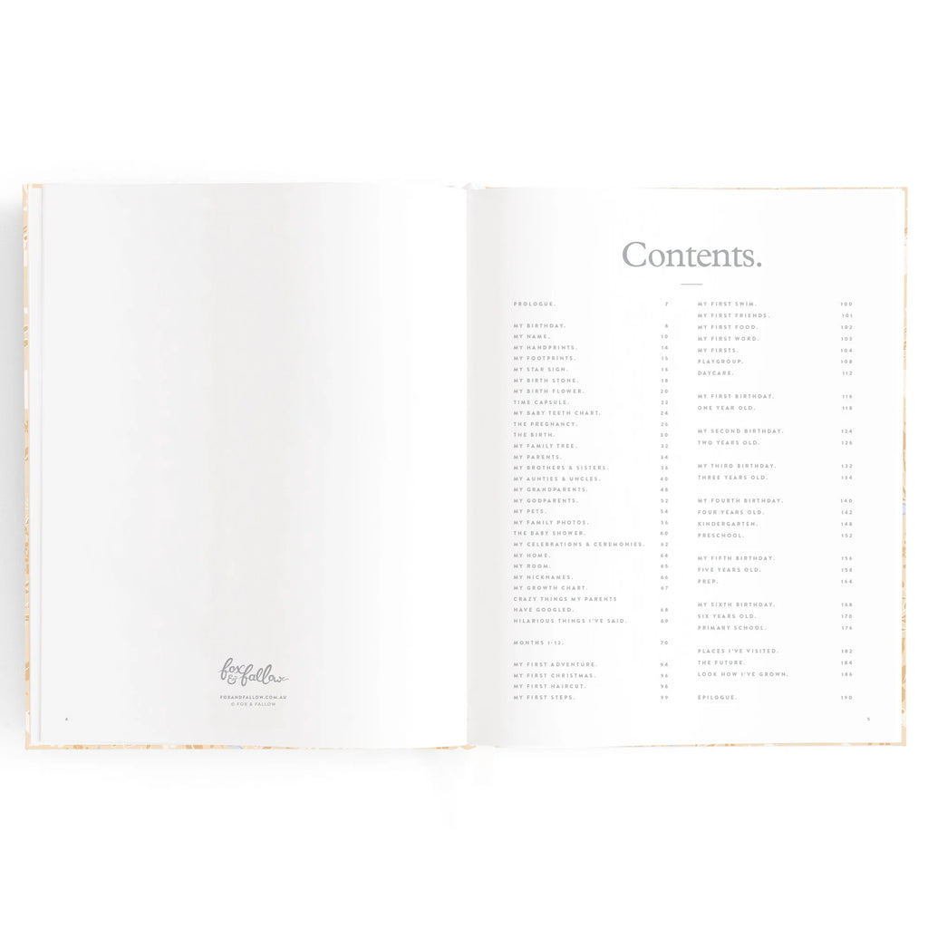 Fox and Fallow Baby Book Forest Friends Cornflour Blue Boxed