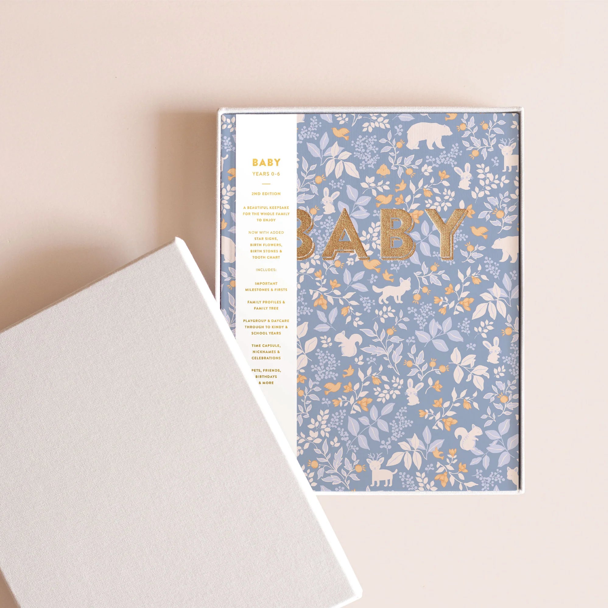 Fox and Fallow Baby Book Forest Friends Cornflour Blue Boxed