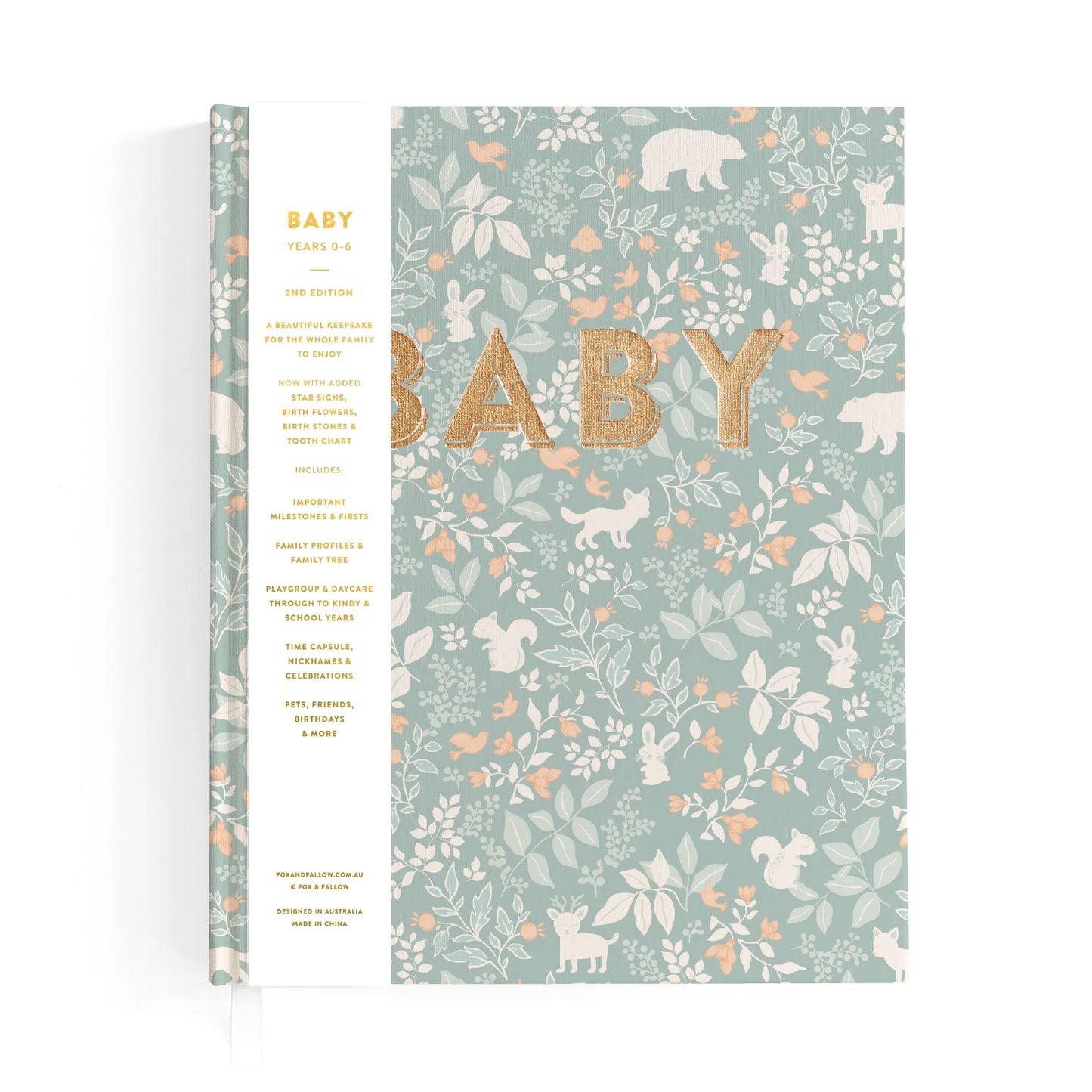 Fox & Fallow Baby Book Forest Friends Sage Boxed