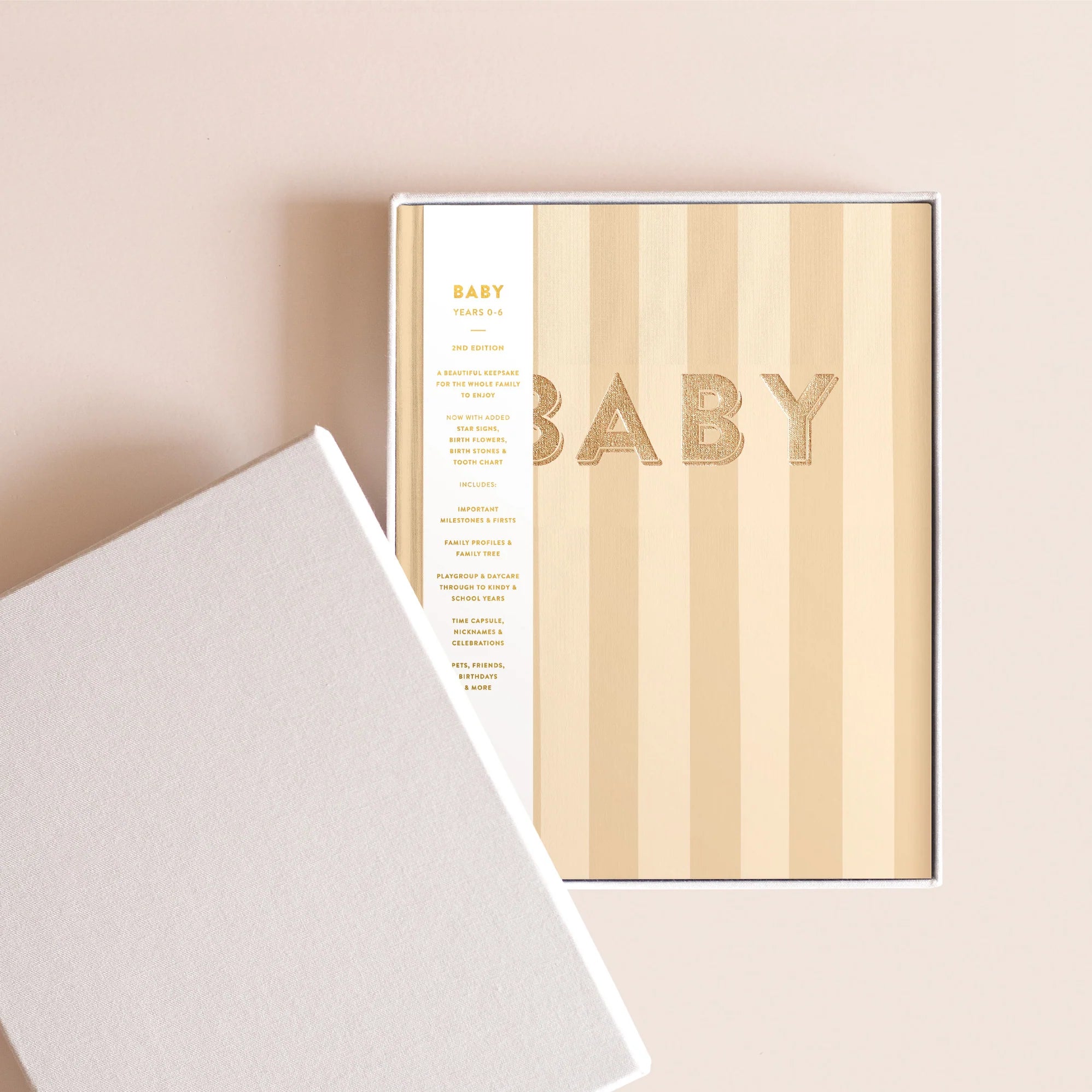 Fox and Fallow Baby Book Coffee Stripe Boxed
