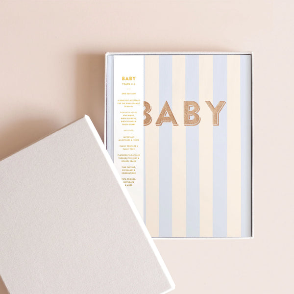 Fox and Fallow Baby Book Cloud Stripe Boxed