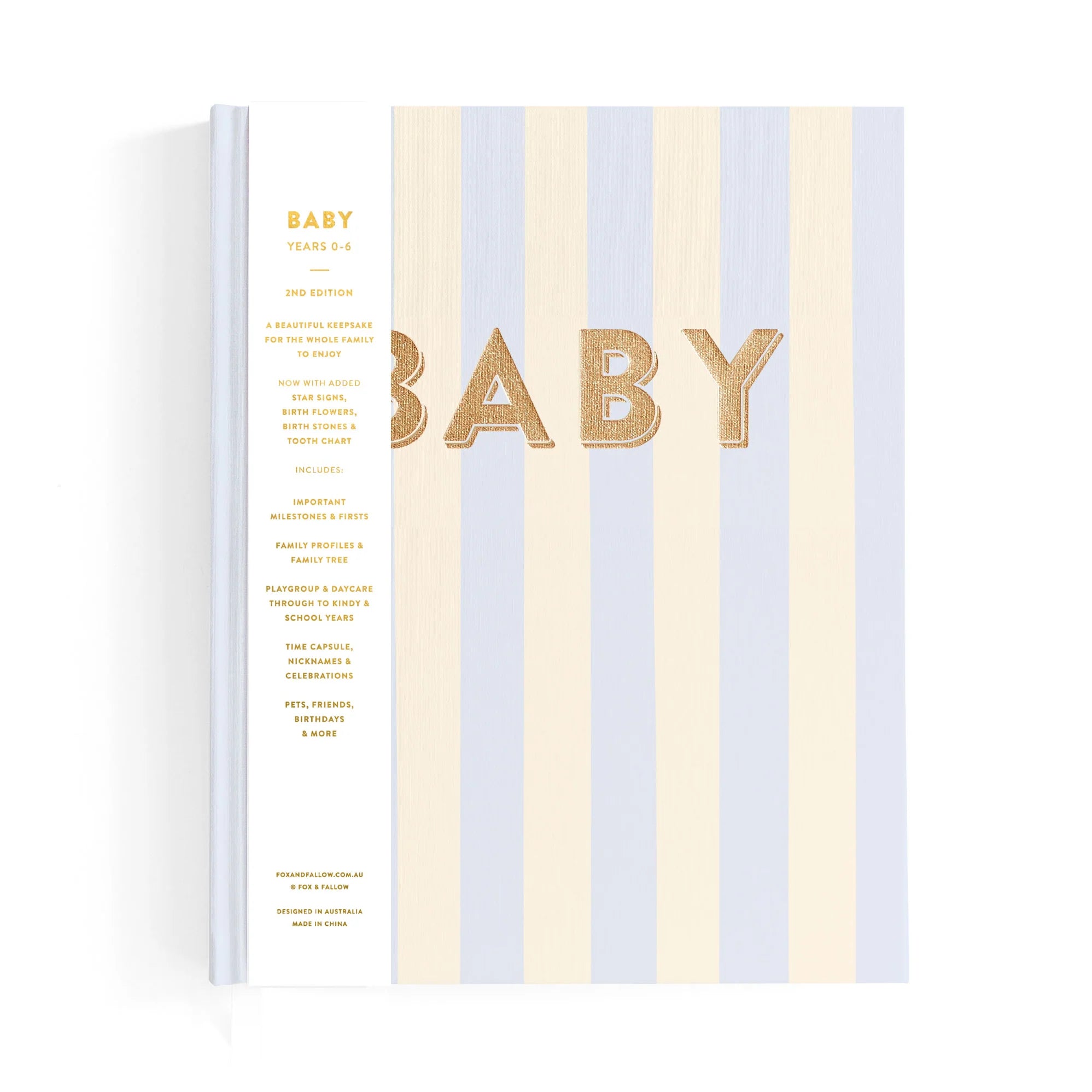 Fox and Fallow Baby Book Cloud Stripe Boxed