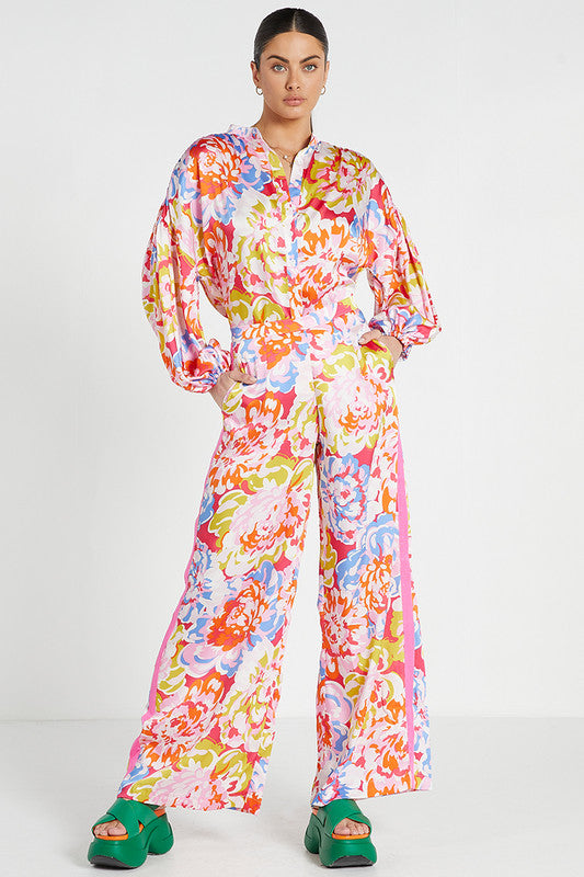 Bohemian Traders Flared High Waisted Pant || Sakura Blossom