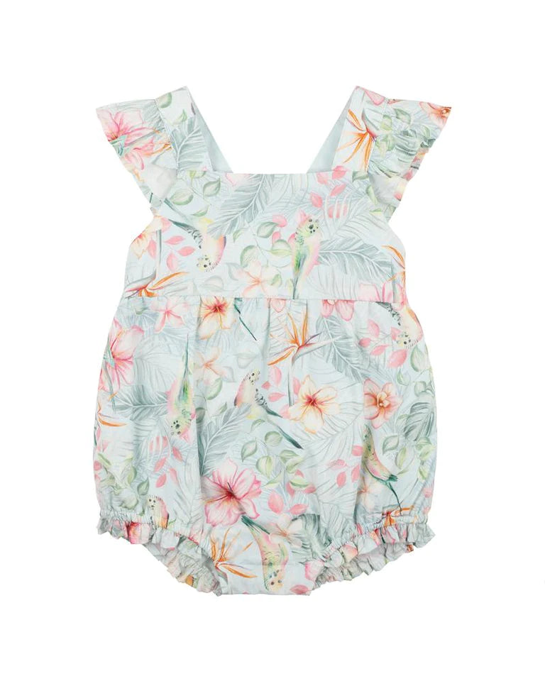 Bebe Budgie Blue Floral Bodysuit