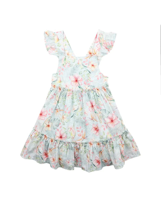 Bebe Budgie Blue Floral Dress 3-7 Years