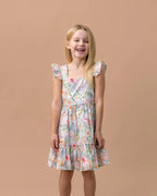 Bebe Budgie Blue Floral Dress 3-7 Years