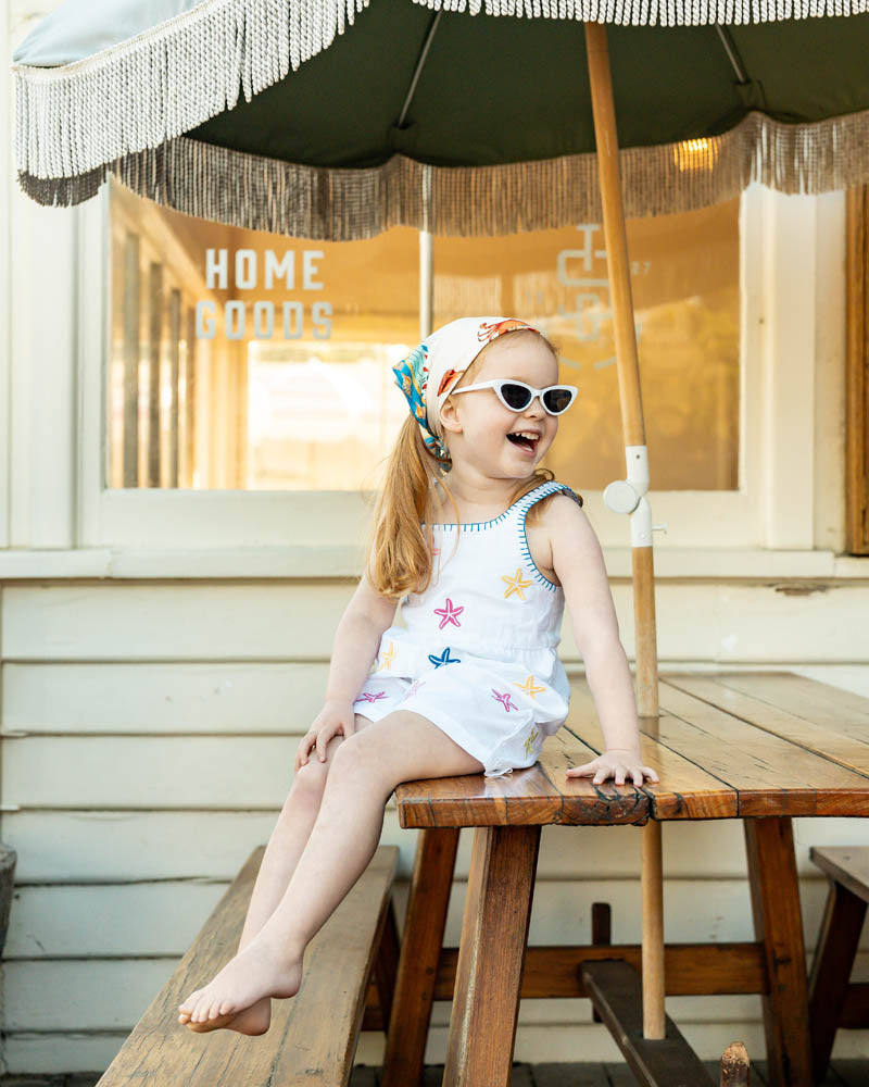 Fox & Finch Summer Vacay Star Fish Embroidered Playsuit
