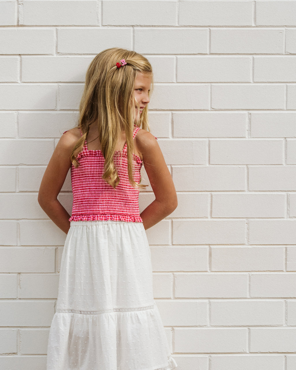 Fox & Finch Sundae Gingham Shirred Top