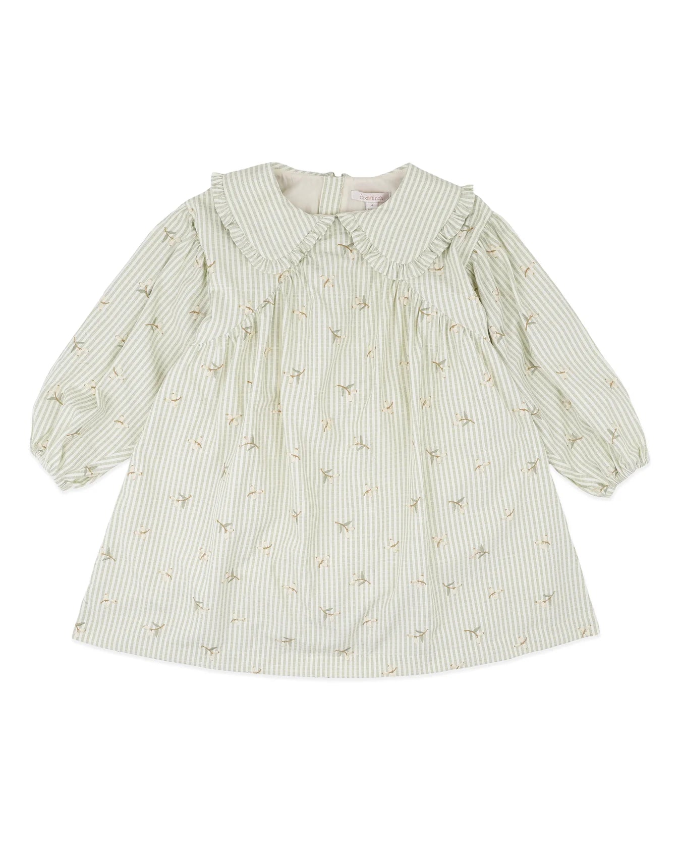 Fox & Finch Orchard Bloom Emb. Stripe Dress 3-7