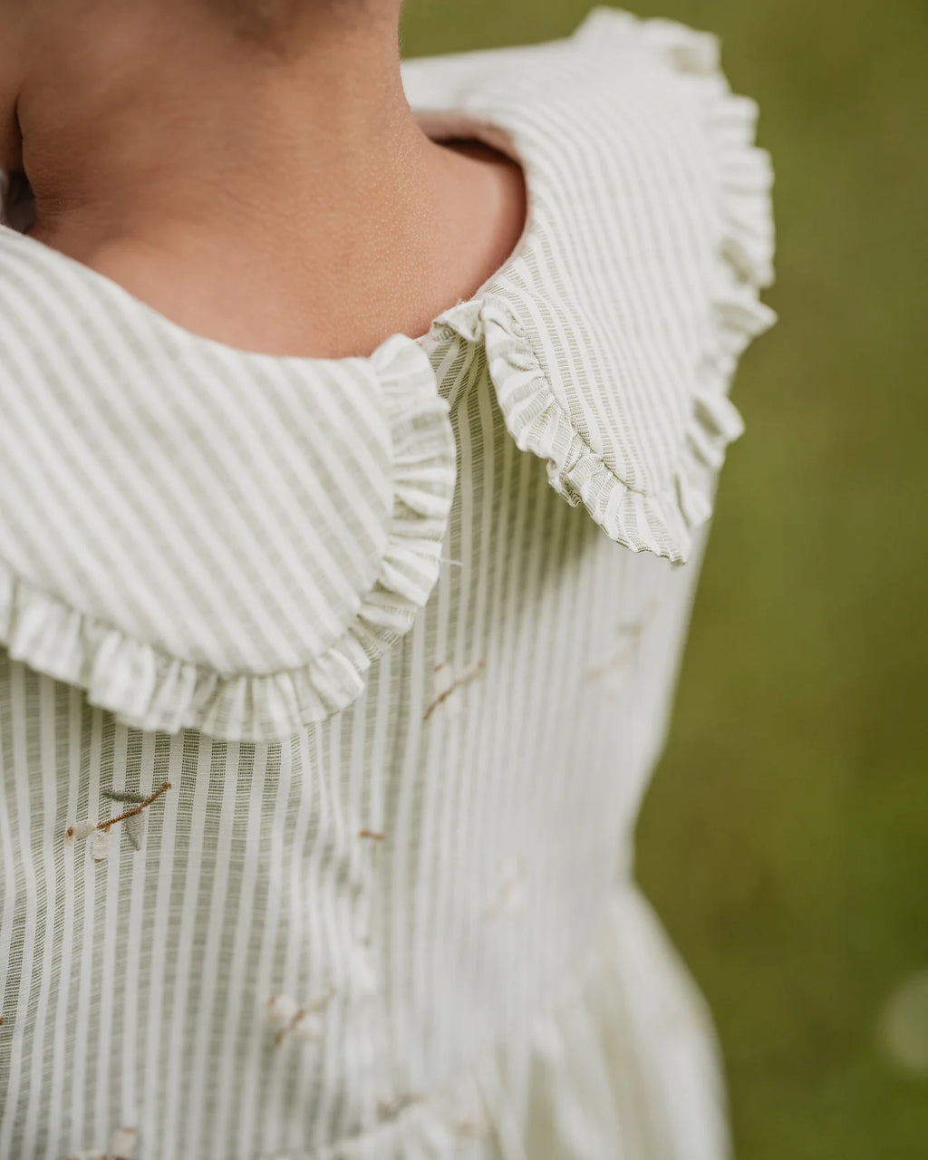 Fox & Finch Orchard Bloom Emb. Stripe Dress 3-7