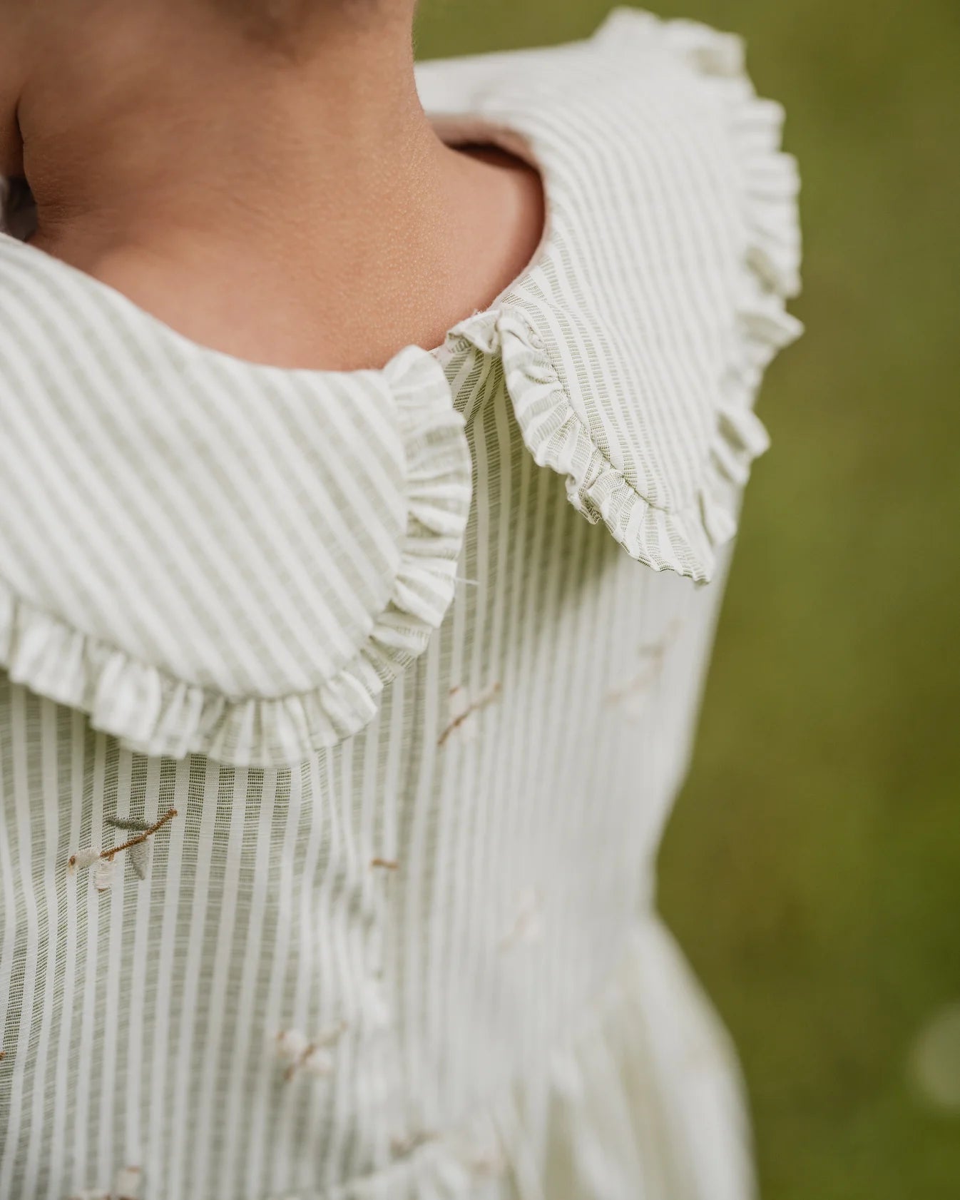 Fox & Finch Orchard Bloom Emb. Stripe Dress 3-7