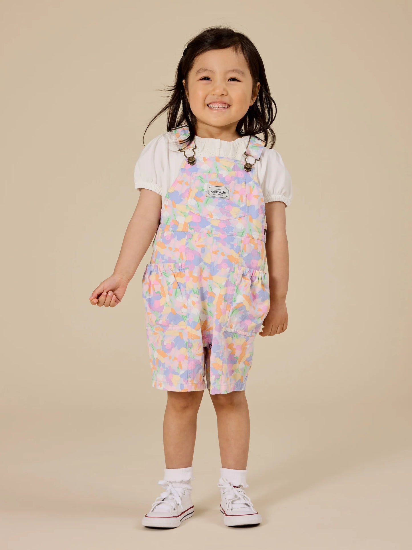 Goldie + Ace Pastel Bouquet James Pocket Overalls