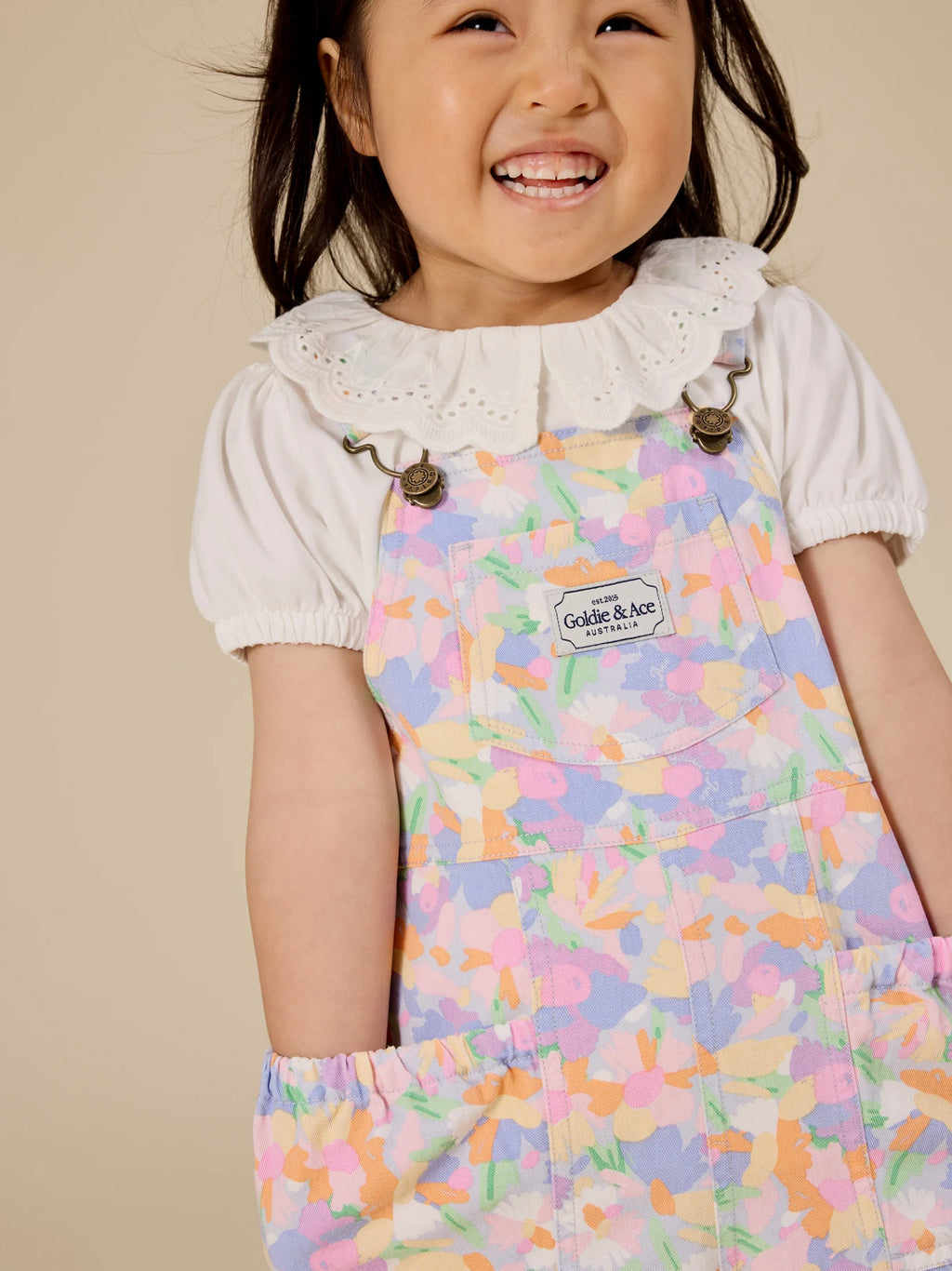 Goldie + Ace Pastel Bouquet James Pocket Overalls