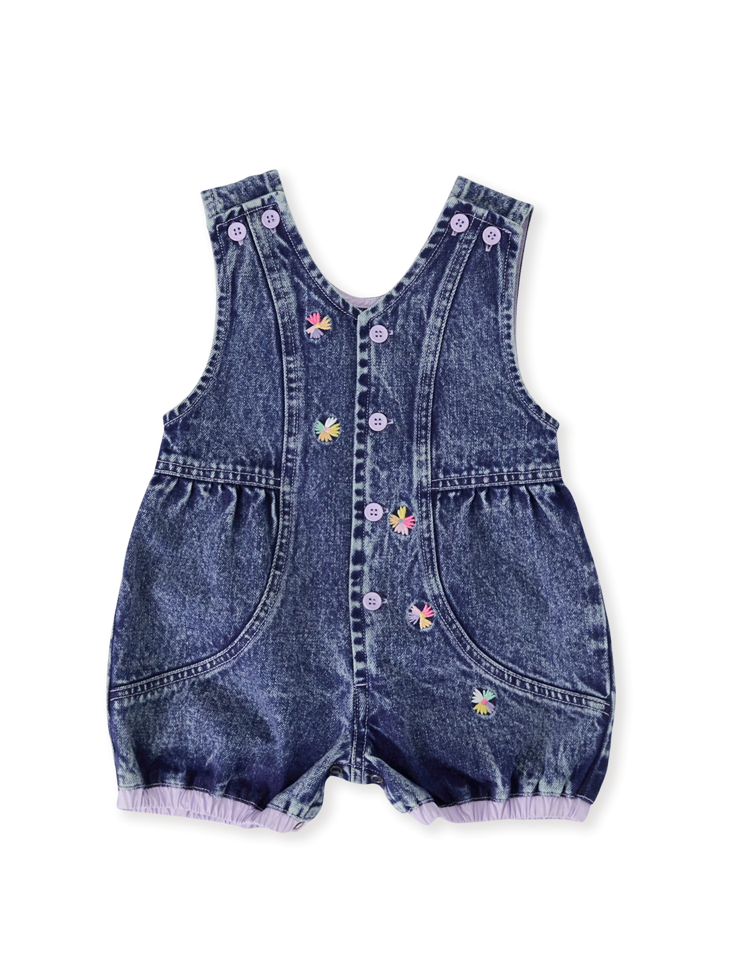 Goldie + Ace Nina Pastel Petals Denim Romper