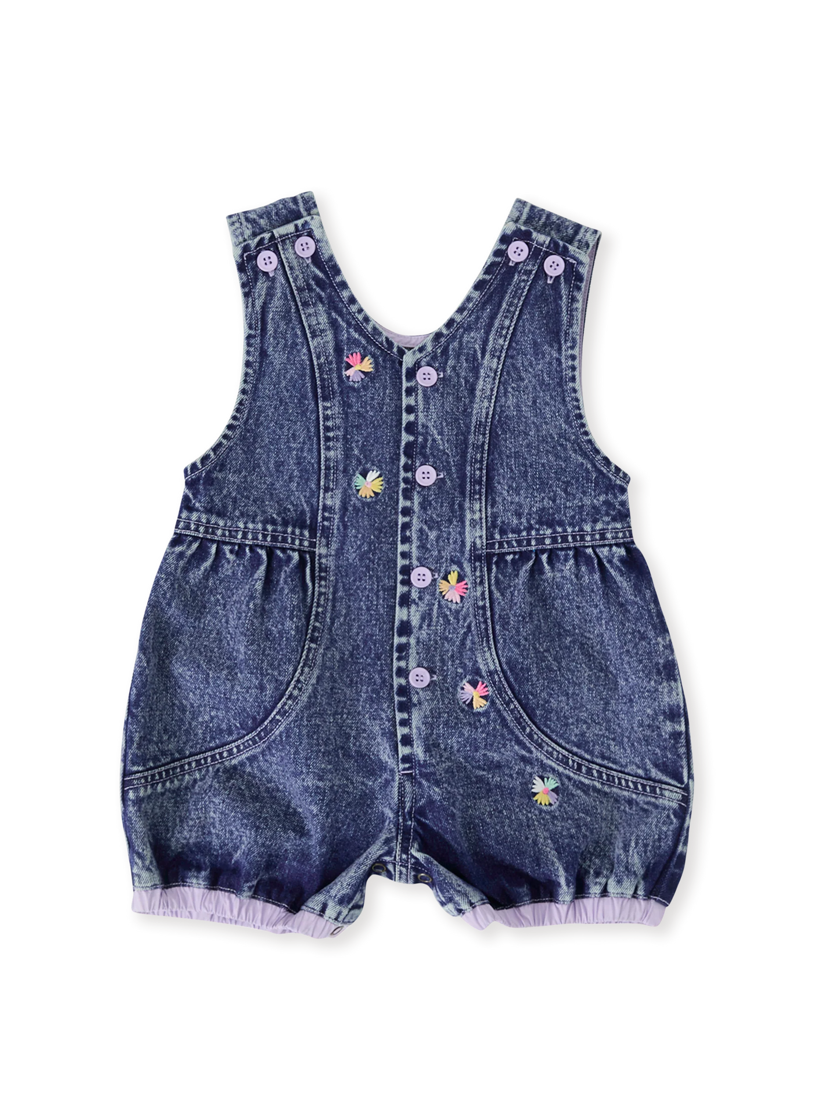 Goldie + Ace Nina Pastel Petals Denim Romper