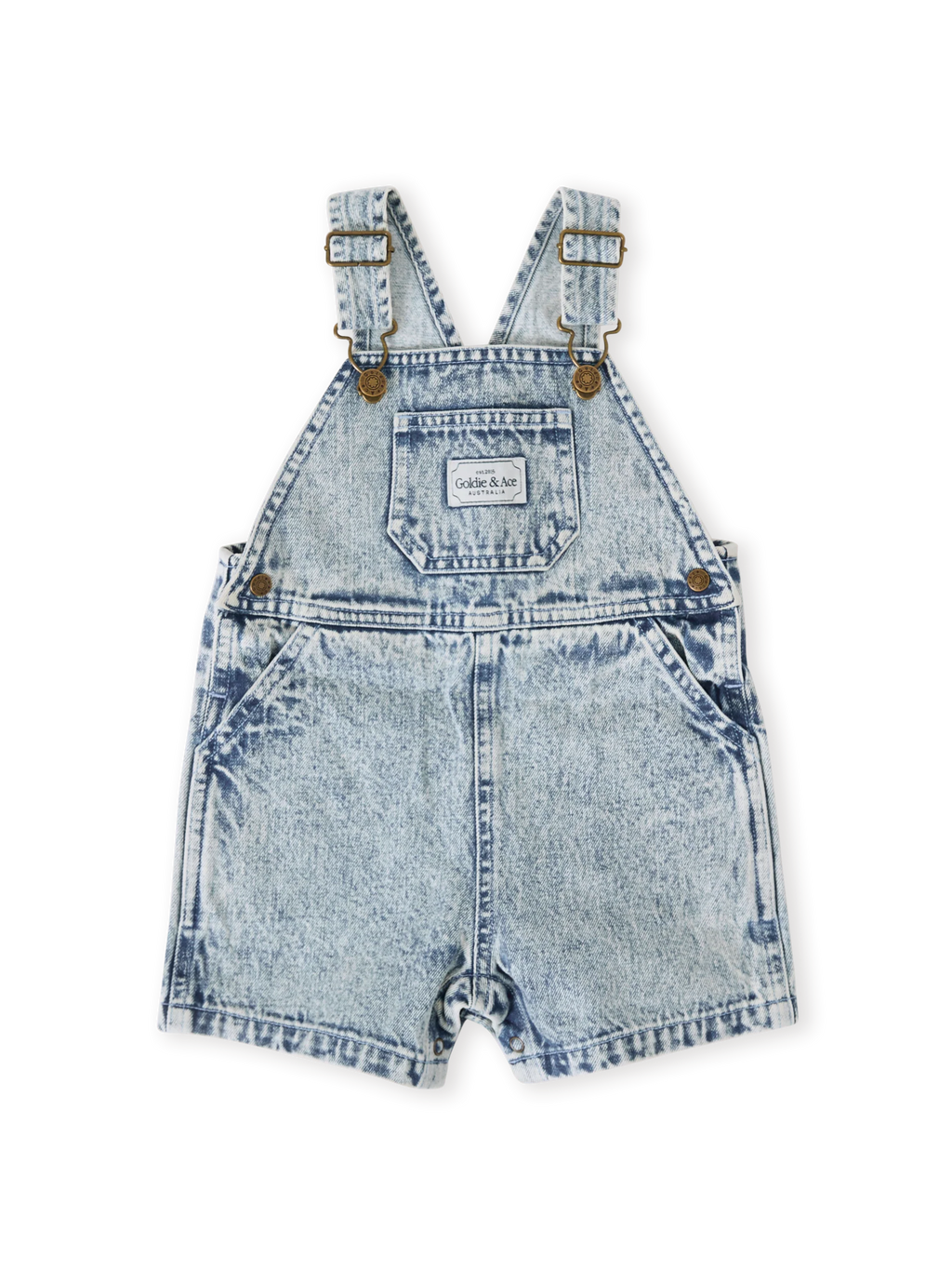 Goldie + Ace Burton Vintage Washed Denim Overalls Light Denim