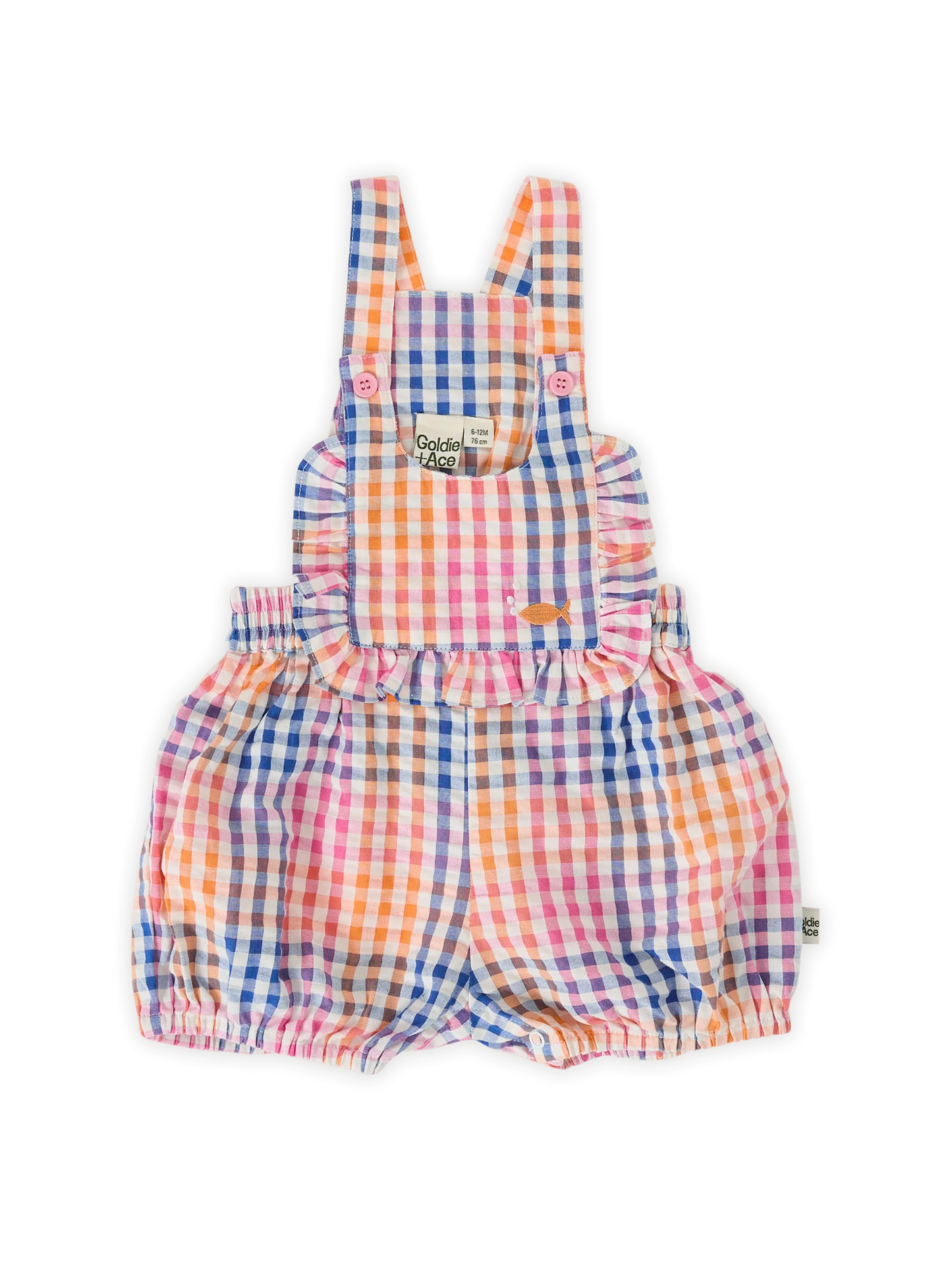 Goldie + Ace Rainbow Gingham Bubble Frill Romper