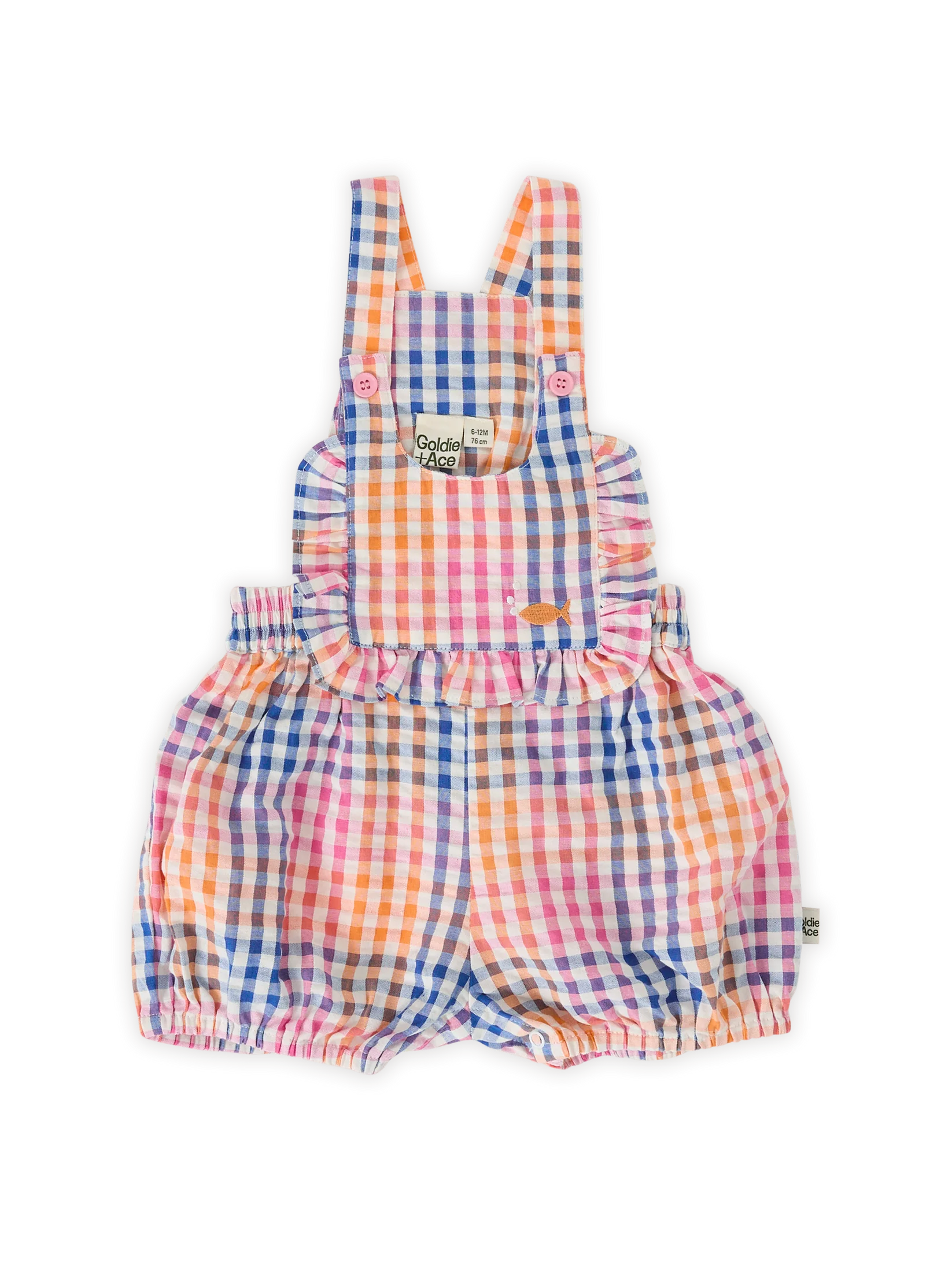 Goldie + Ace Rainbow Gingham Bubble Frill Romper