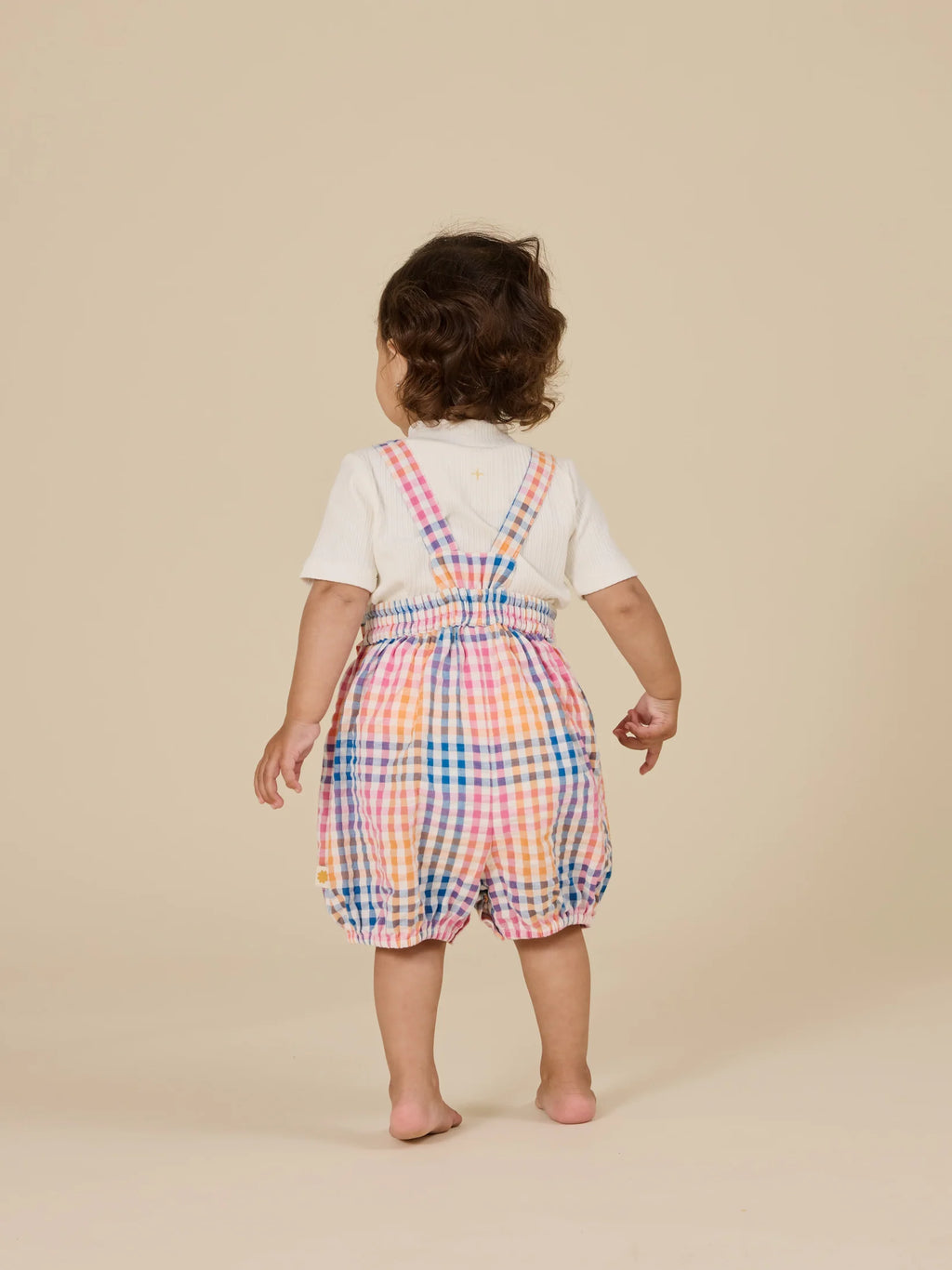 Goldie + Ace Rainbow Gingham Bubble Frill Romper