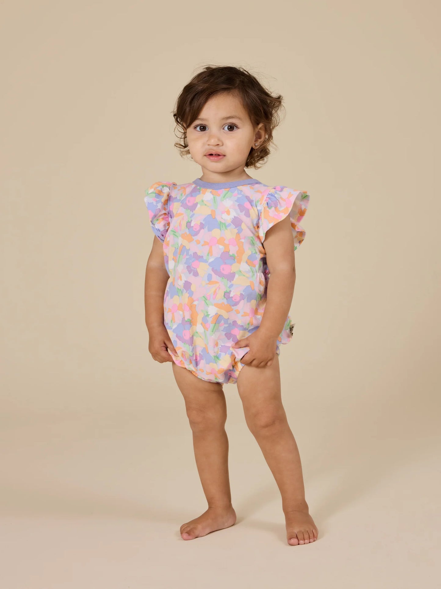 Goldie + Ace Pastel Bouquet Frill Bubble Romper