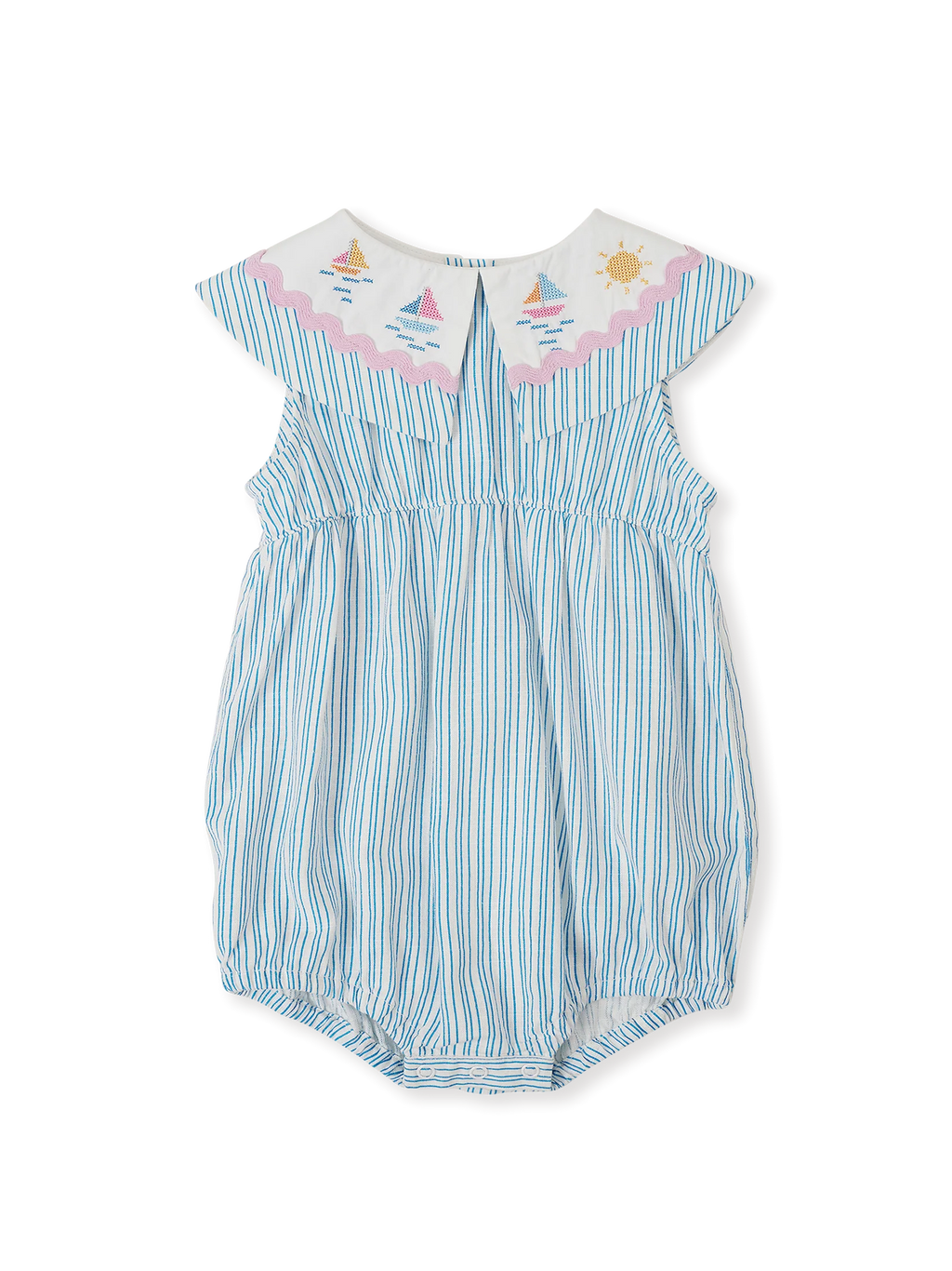 Goldie + Ace Sailor Stripe Ava Collared Romper