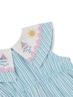 Goldie + Ace Sailor Stripe Ava Collared Romper