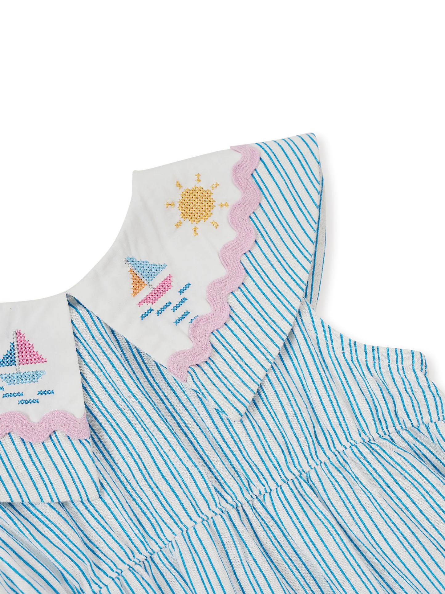 Goldie + Ace Sailor Stripe Ava Collared Romper