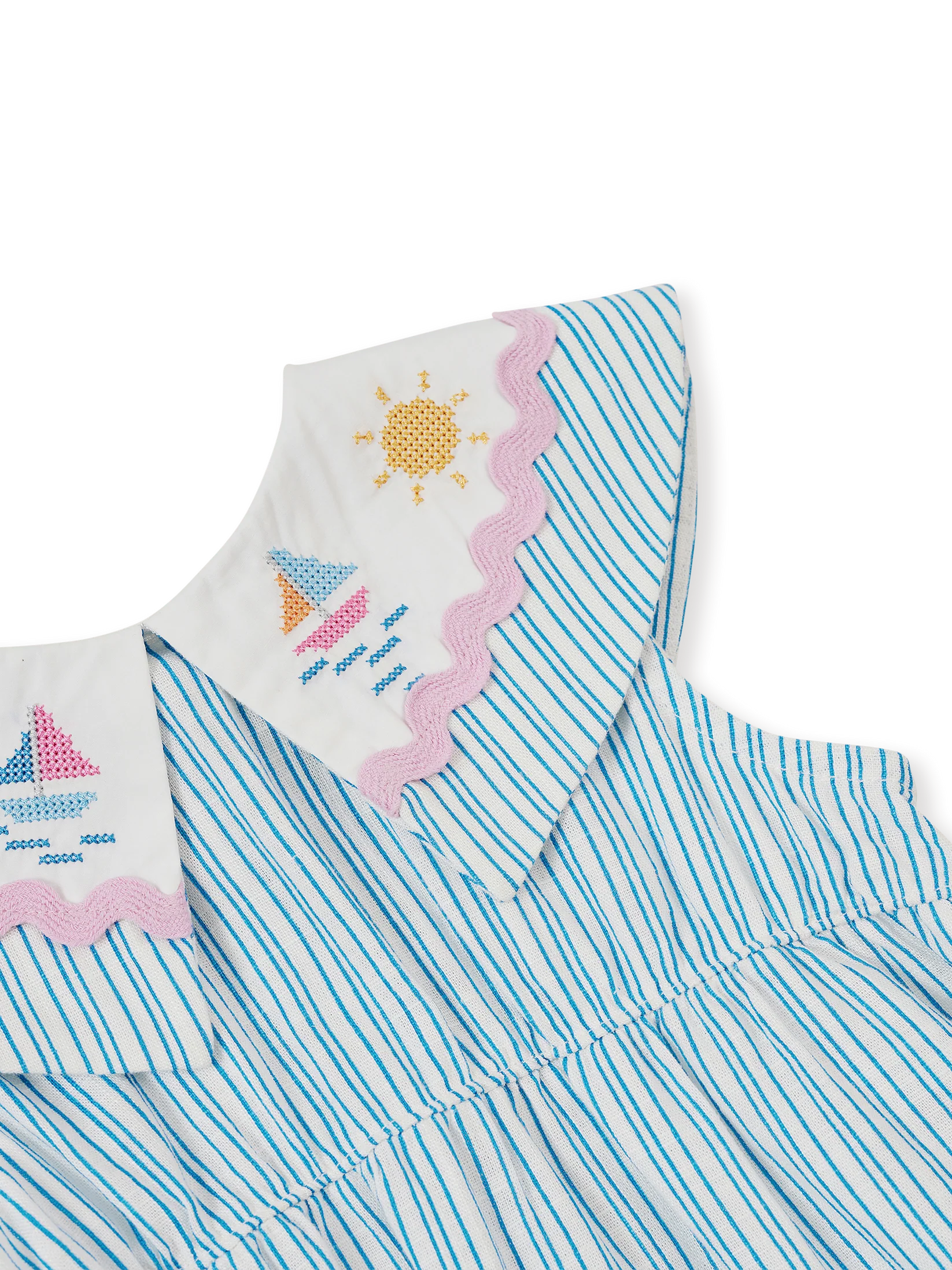 Goldie + Ace Sailor Stripe Ava Collared Romper