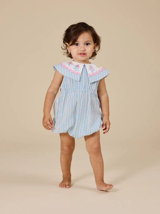 Goldie + Ace Sailor Stripe Ava Collared Romper