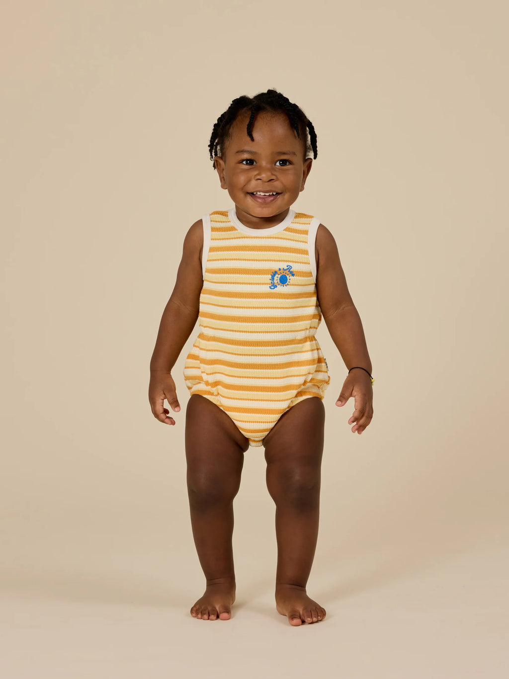 Goldie + Ace Sunshine Stripe Bubble Romper