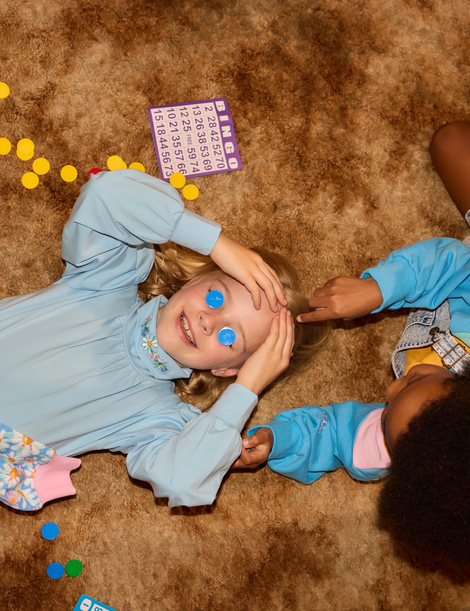 Goldie + Ace Sofia Embroidered Puff Sleeve Skivvy Sky Blue
