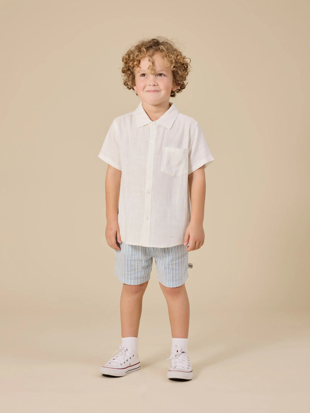 Goldie + Ace Holiday Linen Blend Shirt