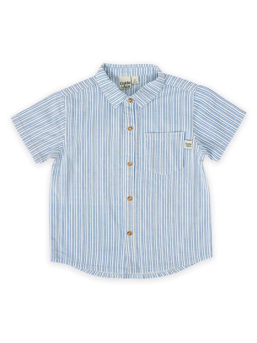 Goldie + Ace Sailor Stripe Holiday Shirt - Ocean/Ivory