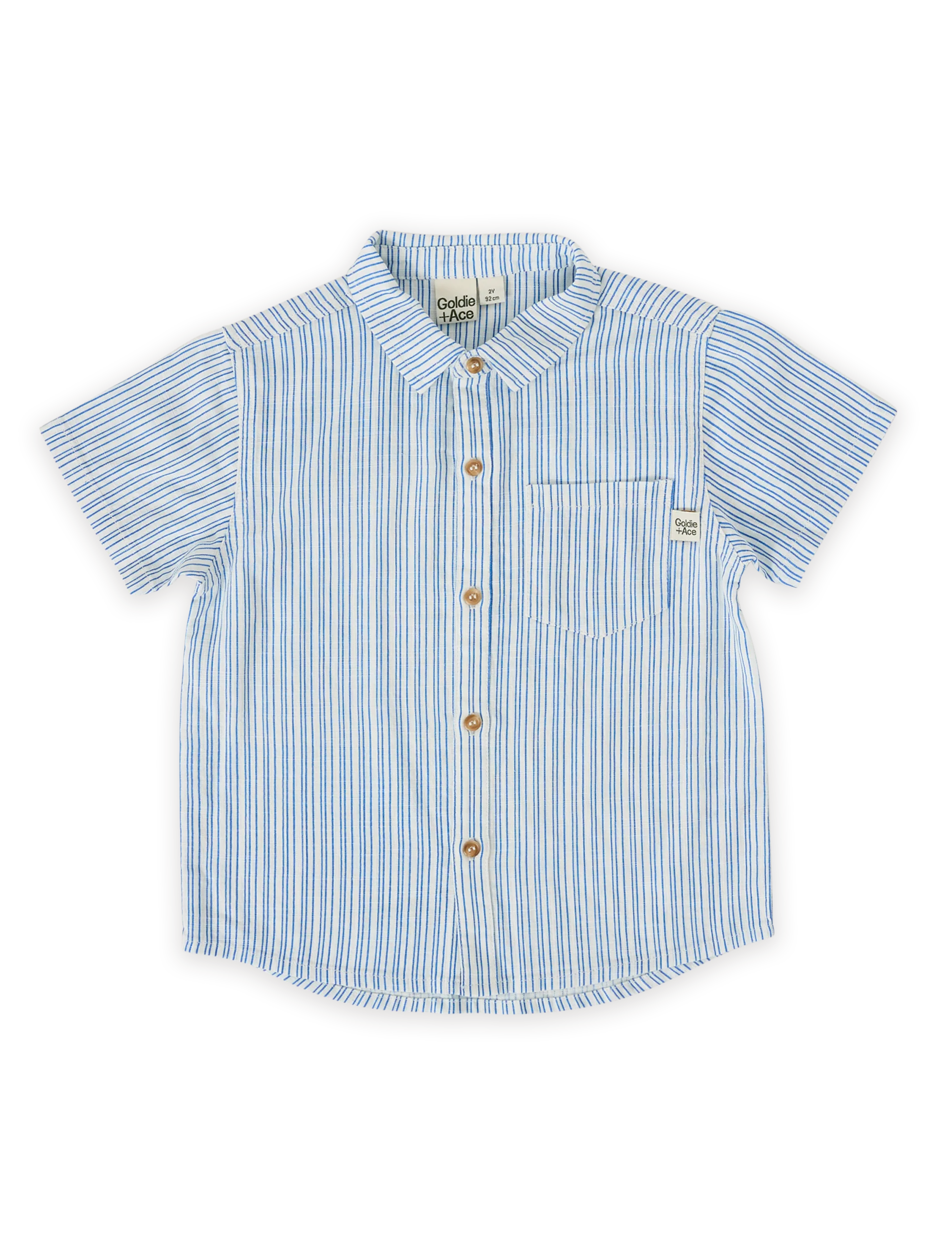 Goldie + Ace Sailor Stripe Holiday Shirt - Ocean/Ivory